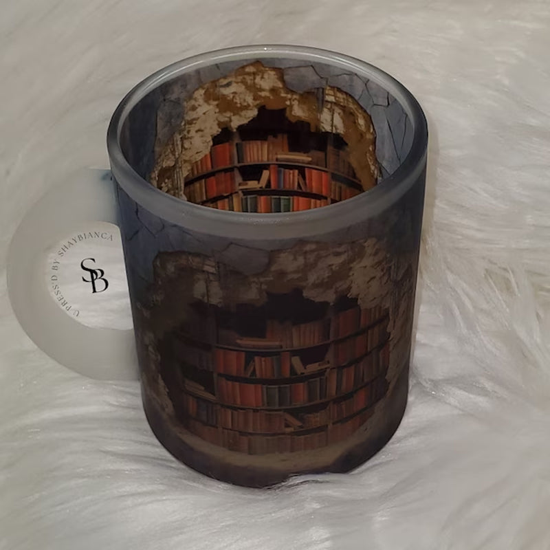 3D bokhyller hull i et veggkrus